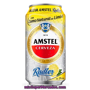 Amstel Radler Cerveza Rubia Con Zumo Natural De Limón Lata 33 Cl