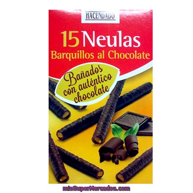Barquillo Neula Tubo Cubierto Chocolate Para Helado, Hacendado, Paquete 150 G