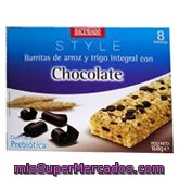 Barrita Cereales Arroz Y Trigo Integral Chocolate Leche Linea V, Hacendado, Caja 6 U - 120 G