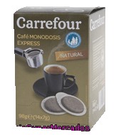 Café Molido Natural Monodosis Para Cafetera Express Carrefour 98 G.