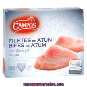 Campos Filetes De Atún Sin Piel Caja 250 Gr