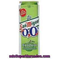 Cerveza Sin Alcohol Sabor Manzana 0,0 San Miguel, Lata 33 Cl