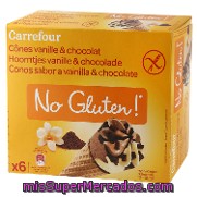 Conos Sabor Vainilla Y Chocolate Sin Gluten Carrefour-no Gluten 6 Ud.