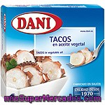 Dani Serie Azul Tacos De Calamar En Aceite De Girasol (estilo Pulpo) Lata 75 G