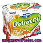 Danone Danacol Yogur Líquido Fresa Pack 6 Unds. 100 Ml