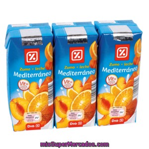 Dia Bebida De Frutas Con Leche Mediterraneo 3 Brik X 33 Cl