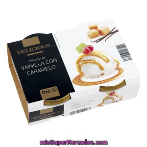 Dia Delicious Helado De Vainilla Con Caramelo Pack 2 Tarrinas 157 Gr