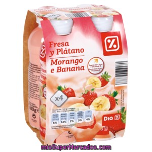 Dia Yogur Líquido Fresa Y Platano Botella 4x180 G