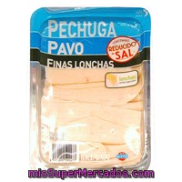 Fiambre Pechuga Pavo Lonchas Finas Reducido En Sal, Hacendado, Paquete 225 G