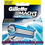 Gillette Mach3 Turbo Recambio De Maquinilla De Afeitar Blister 5 Unidades