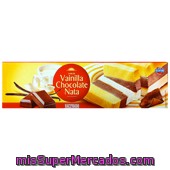 Helado Corte Maxi 3 Gustos Vainilla, Chocolate, Nata, Hacendado, Caja 1250 Cc