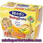 Hero Baby Postre Manzana,piña,platano Y Cereales Tarrina 4 X 100 Gr