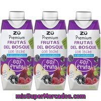 Lactozumo De Frutas Del Bosque Zü Premium, Pack 3x330 Ml