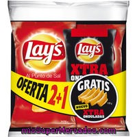 Lay's Patatas Fritas Lote 2 Lay's Al De Punto Sal + 1 Extra Ondulada 510gr