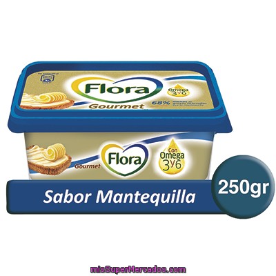 Margarina Sabor Mantequilla Flora Tarrina De 250 Gramos