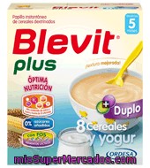 Papilla 8 Cereales Y Yogur Blevit Plus Duplo 600 G.