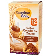 Papilla Cereales Con Cacao Carrefour Baby Pack De 2x600 G.