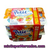Petit Frutas Variadas 6 Fresa / 6 Fresa-platano *vuelta Al Cole*, Hacendado, Pack 12 X 60 G  - 720 G