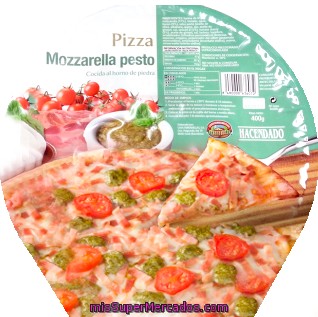 Pizza Congelada Mozzarela Pesto, Hacendado, U 400 G