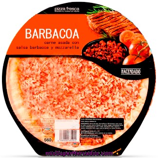 Pizza Fresca Barbacoa Con Bacon Familiar, Hacendado, U 580 G