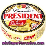 Queso Camembert President, Porciones, Caja 250 G