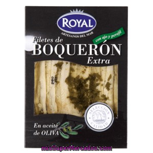 Royal Boquerón Con Ajo Y Perejil En Aceite De Oliva Envase 80 Gr