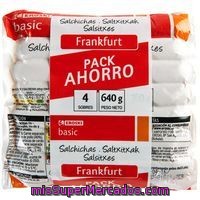 Salchichas Frankfurt Eroski Basic, Pack 4x160 G