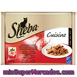 Sheba Cuisine Selección De Carnes En Salsa Para Gatos Pack 4 Bolsa 85 G
