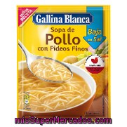 Sopa De Pollo Con Fideos Finos Baja En Sal Gallina Blanca 68 G.