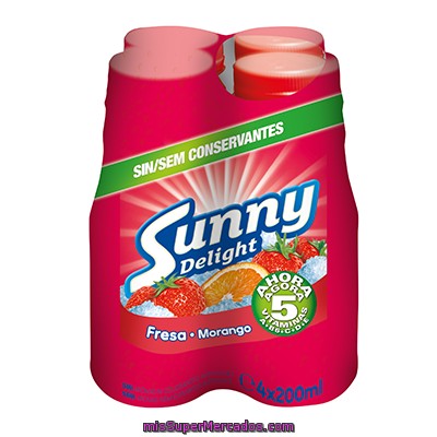 Sunny Delight Refresco De Fresa Pack 4 Unidades 200 Ml