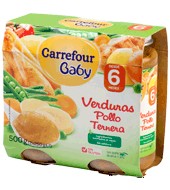 Tarrito De Verduras Pollo Y Ternera Carrefour Baby Pack De 2x250 G.