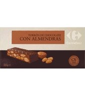 Turrón De Chocolate Con Almendras, Avellanas Y Leche Carrefour 300 G.