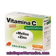 Vitamina C + Melisa + Zinc Sin Azúcares Vallesol 24 Comprimidos.