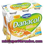 Yogur Liquido De Piña Danacol De Danone 6 Unidades De 100 Gramos