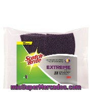 2 Estropajos Con Esponja Extreme - Morado Scotch Brite 2 Ud