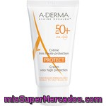 A-derma Protect Crema Con Protección Solar Facial Spf50+ Para Las Pieles Frágiles Normales A Secas Tubo 40 Ml
