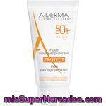 A-derma Protect Fluido Con Protección Solar Facial Spf50+ Para Las Pieles Frágiles Normales A Mixtas Tubo 40 Ml