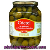 Aceituna Cocktail Verdes Negras Con Pepinillos Y Cebollitas, Hacendado, Tarro 835 G Escurrido 500 G