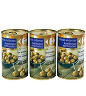 Aceituna Rellena De Anchoa Carrefour Pack De 3x150 G.