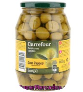 Aceituna Verde Con Hueso Carrefour 500 G.