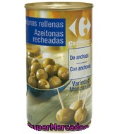 Aceitunas Manzanilla Verdes Rellenas De Anchoa Carrefour 150 G.