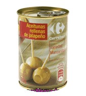 Aceitunas Rellenas De Jalapeño Lata Carrefour 120 G.