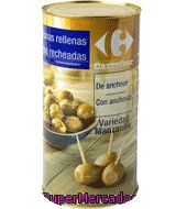 Aceitunas Verdes Rellenas De Anchoa Carrefour 600 G.