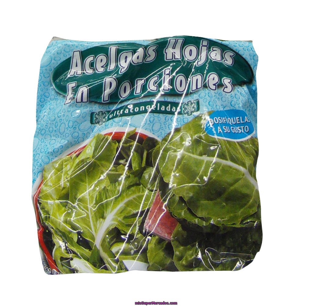 Acelga Hojas 2 Porciones Congelada, Hacendado, Paquete 450 G