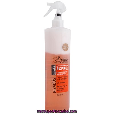 cabello expres rizado stylius pistola sin aclarado (naranja), deliplus, botella 400 cc, precio actualizado en todos los supers