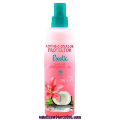 Acondicionador Cabello Protector Exotic Sin Aclarado Spray (con Filtros Uv Protege El Cabello De Las Agresiones Del Sol), Deliplus, Botella 250 Cc