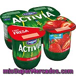 Activia Con Fresa Danone, Pack 4x125 G