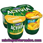 Activia Con Mango Danone, Pack 4x125 G