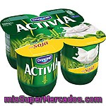 Activia De Soja Natural Danone, Pack 4x125 G