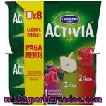 Activia Frutas Del Bosque Fresa Y Pera X8